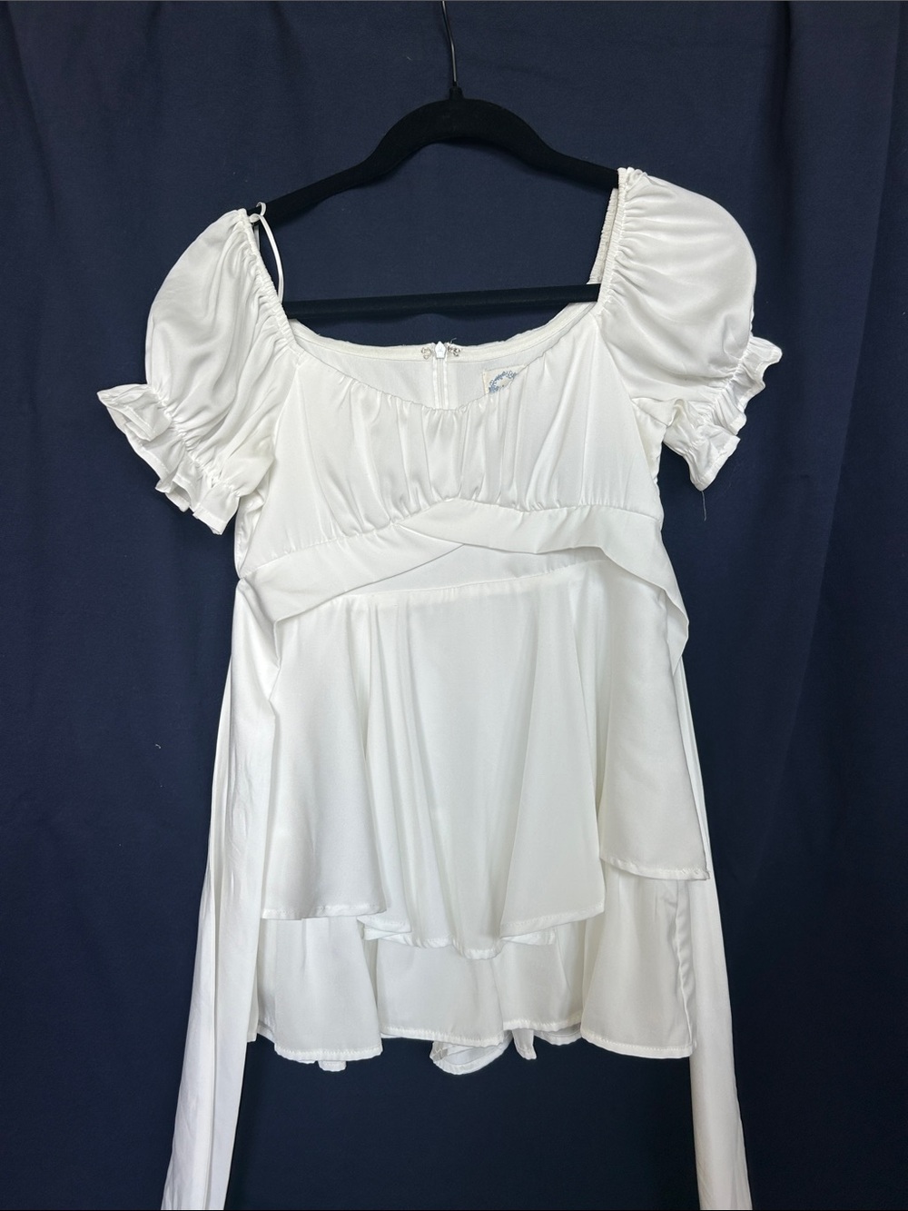 Altar'd State White Short Sleeve Double Layered Romper